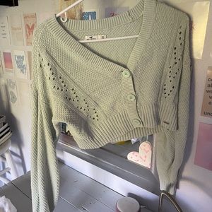 Hollister green cropped style sweater.